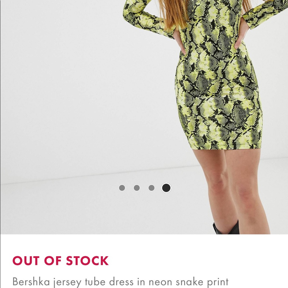 bershka jersey tube neon snake print dress